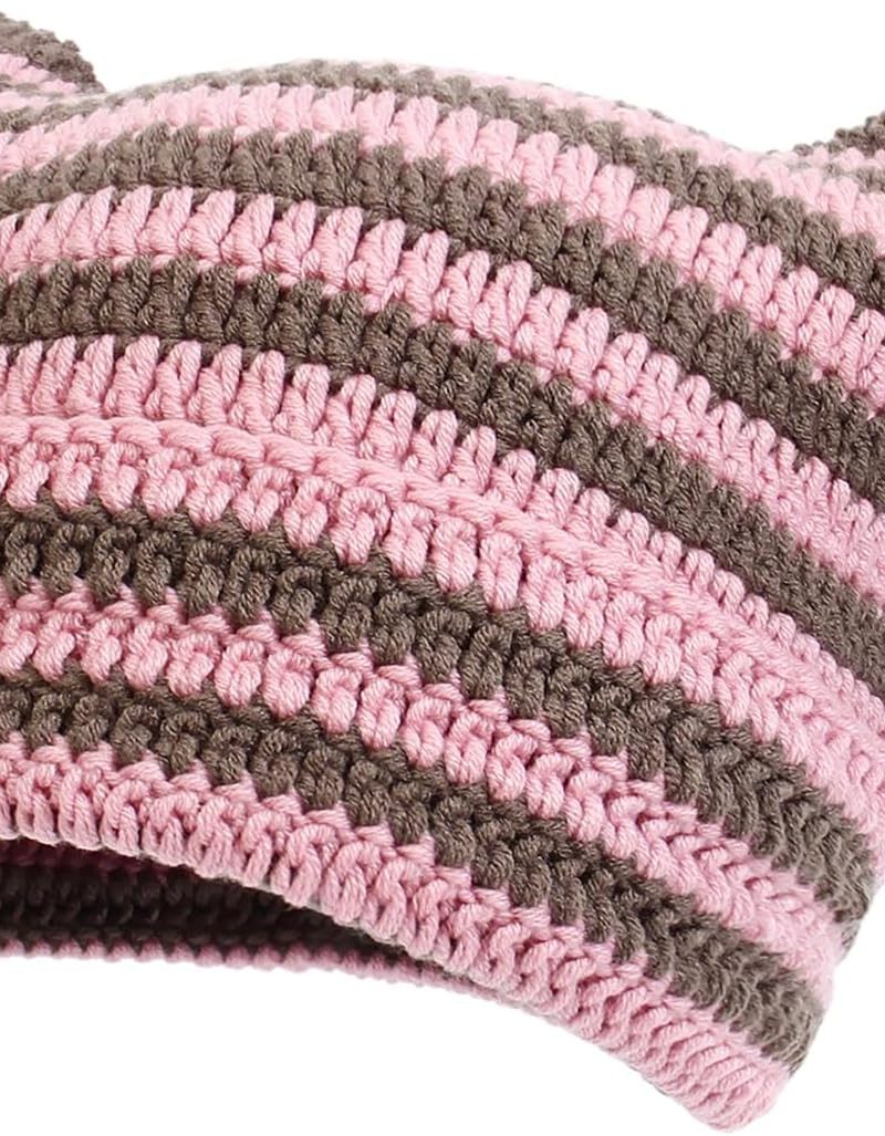 Women Beanie Warm Winter Hats, Soft Knit Lazy Beanie for Women, Women Cat Beanie，Women Fox hat, Slouchy Beanies for Women