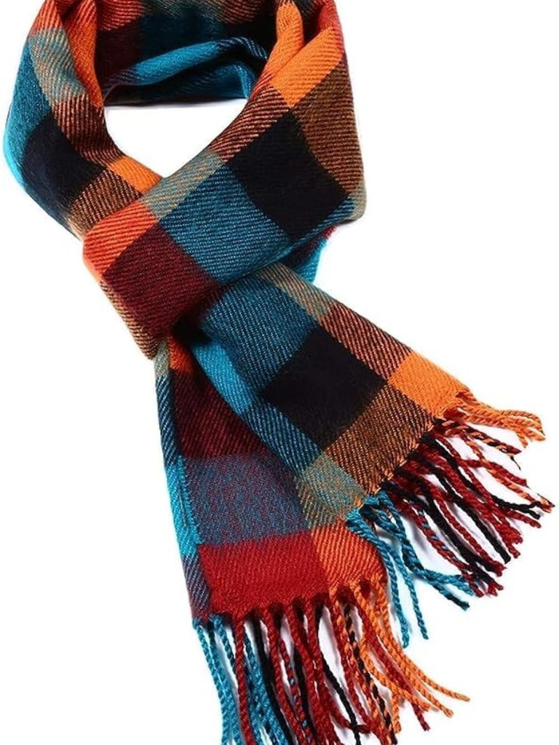 Premium Soft-Touch Plaid Tassel Scarf, Elegant Winter Wrap
